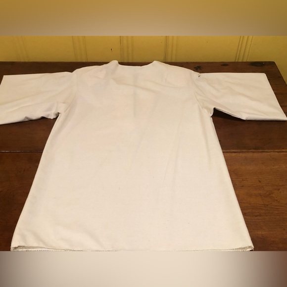 Custom Made Ladies Cream Tan Costume Blouse, Floral Embroidery, Button Front S/M - Picture 5 of 6